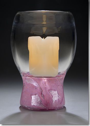 Pink Cremation Ash Small Candle Holder